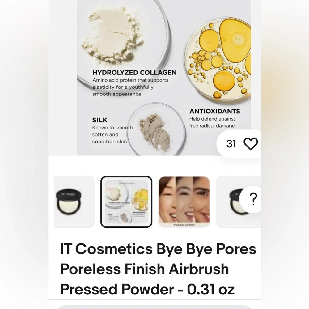 It BYE BYE PORES pressed airbrush finish press powder net weight 0.31 oz. /9.0g